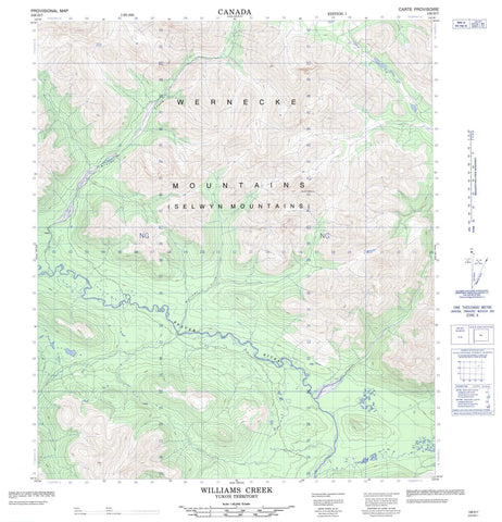 106D07 Williams Creek Canadian topographic map, 1:50,000 scale