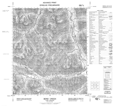 106D10 Bond Creek Canadian topographic map, 1:50,000 scale