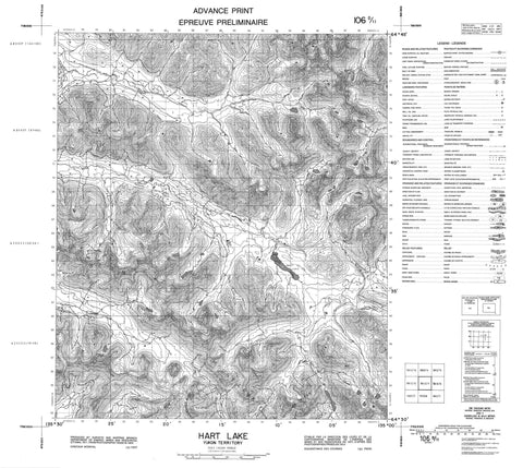 106D11 Hart Lake Canadian topographic map, 1:50,000 scale