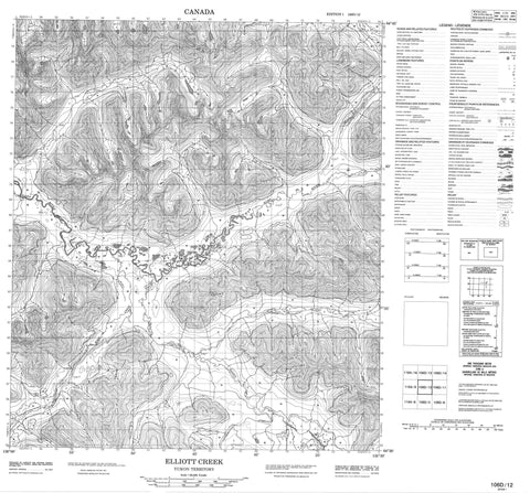 106D12 Elliott Creek Canadian topographic map, 1:50,000 scale