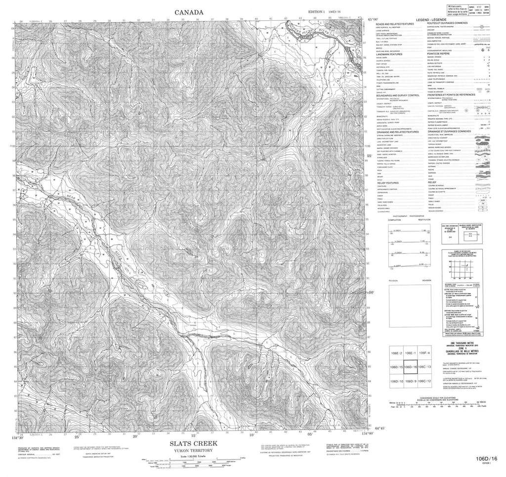 Buy Slats Creek Topo Map 106d16 Yellowmaps Map Store 1662