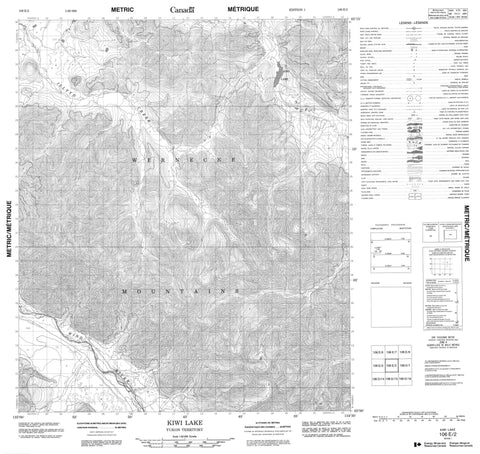 106E02 Kiwi Lake Canadian topographic map, 1:50,000 scale