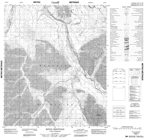 106E03 Royal Mountain Canadian topographic map, 1:50,000 scale