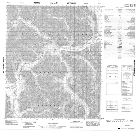 106E04 No Title Canadian topographic map, 1:50,000 scale