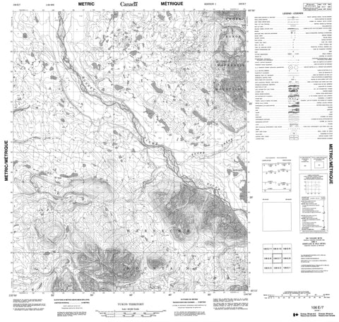 106E07 No Title Canadian topographic map, 1:50,000 scale