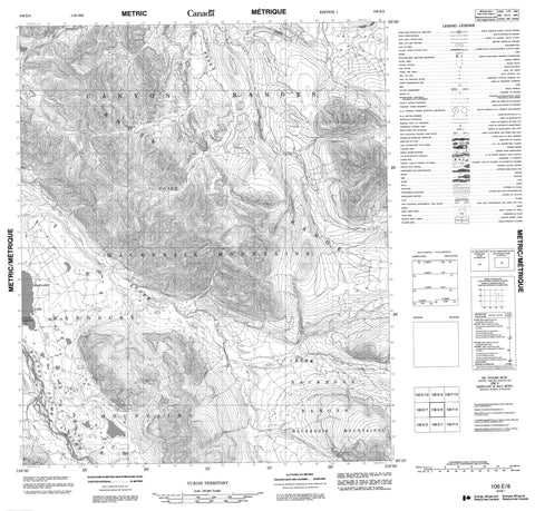 106E08 No Title Canadian topographic map, 1:50,000 scale