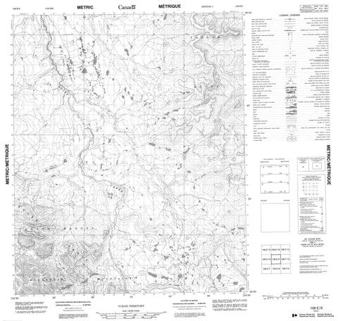 106E09 No Title Canadian topographic map, 1:50,000 scale