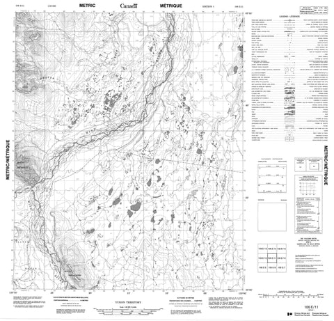 106E11 No Title Canadian topographic map, 1:50,000 scale