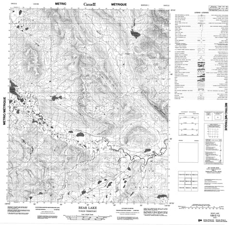 106E12 Bear Lake Canadian topographic map, 1:50,000 scale