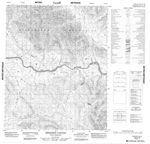 106E13 Aberdeen Canyon Canadian topographic map, 1:50,000 scale