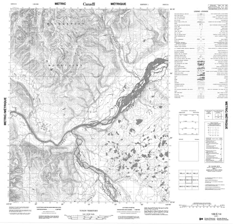 106E14 No Title Canadian topographic map, 1:50,000 scale