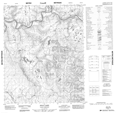 106E16 Solo Lake Canadian topographic map, 1:50,000 scale