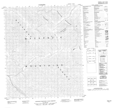 106F02 No Title Canadian topographic map, 1:50,000 scale