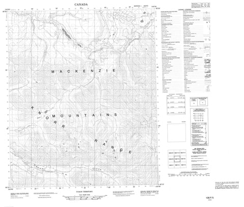 106F05 No Title Canadian topographic map, 1:50,000 scale