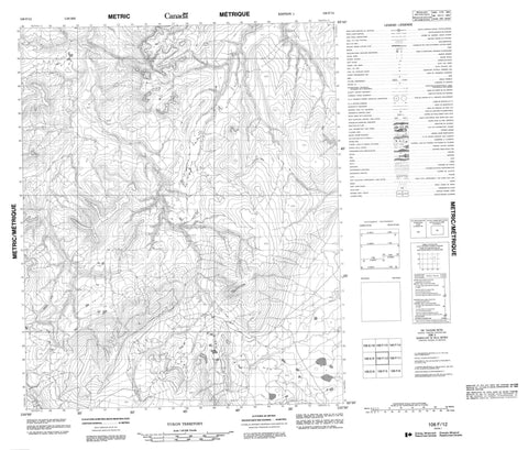 106F12 No Title Canadian topographic map, 1:50,000 scale