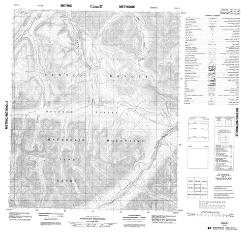 106G01 No Title Canadian topographic map, 1:50,000 scale