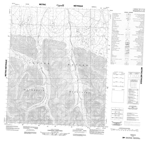 106G05 No Title Canadian topographic map, 1:50,000 scale