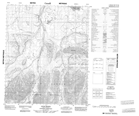 106G08 Ovis Ridge Canadian topographic map, 1:50,000 scale