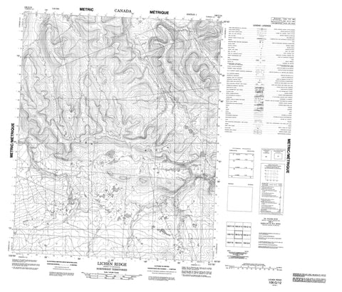 106G12 Lichen Ridge Canadian topographic map, 1:50,000 scale