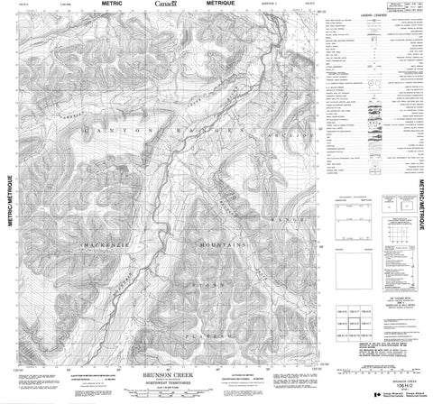 106H02 Brunson Creek Canadian topographic map, 1:50,000 scale