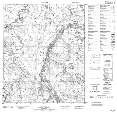 106H11 No Title Canadian topographic map, 1:50,000 scale