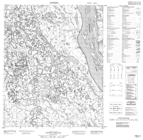 106H14 No Title Canadian topographic map, 1:50,000 scale