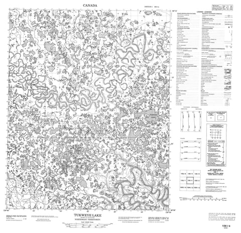 106I04 Tukweye Lake Canadian topographic map, 1:50,000 scale
