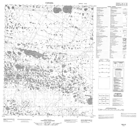 106I05 No Title Canadian topographic map, 1:50,000 scale