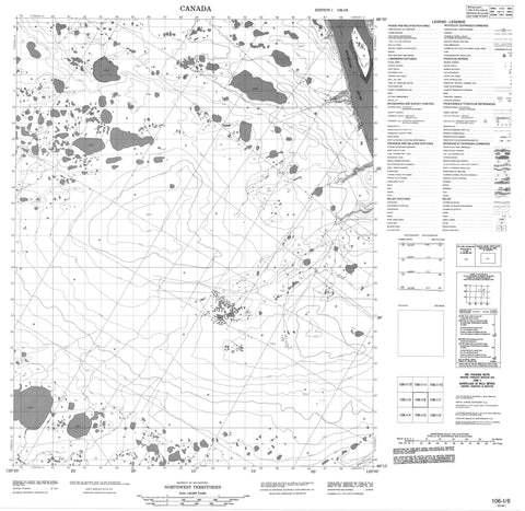 106I06 No Title Canadian topographic map, 1:50,000 scale