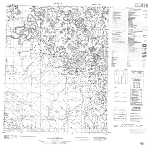 106J01 No Title Canadian topographic map, 1:50,000 scale