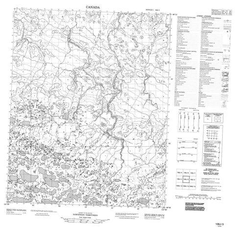 106J03 No Title Canadian topographic map, 1:50,000 scale