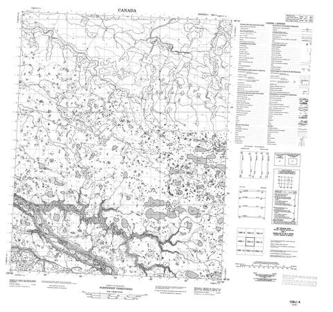 106J04 No Title Canadian topographic map, 1:50,000 scale