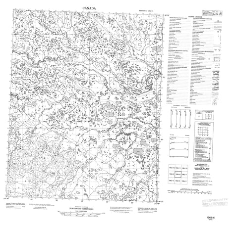 106J06 No Title Canadian topographic map, 1:50,000 scale