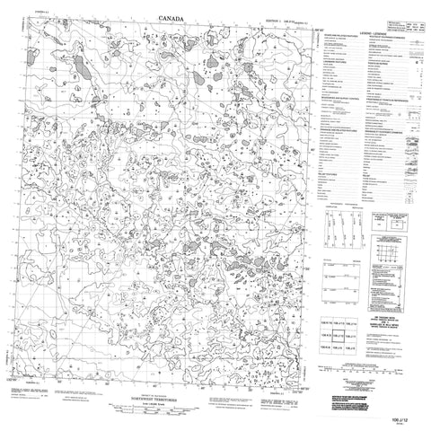 106J12 No Title Canadian topographic map, 1:50,000 scale