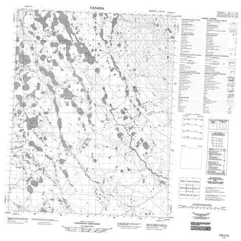 106J13 No Title Canadian topographic map, 1:50,000 scale