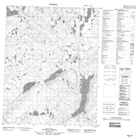 106J15 No Title Canadian topographic map, 1:50,000 scale