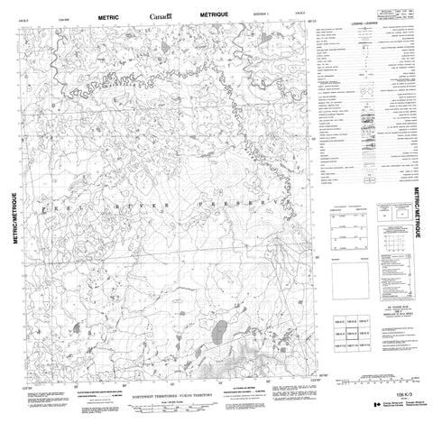 106K03 No Title Canadian topographic map, 1:50,000 scale