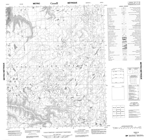 106K04 No Title Canadian topographic map, 1:50,000 scale