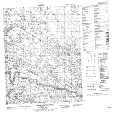 106K10 Lower Beaver River Canadian topographic map, 1:50,000 scale