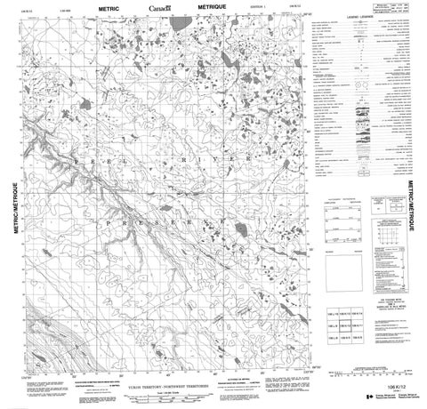 106K12 No Title Canadian topographic map, 1:50,000 scale