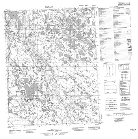 106K16 No Title Canadian topographic map, 1:50,000 scale