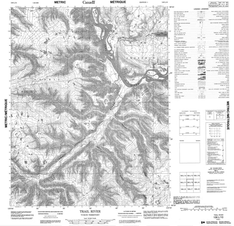 106L10 Trail River Canadian topographic map, 1:50,000 scale