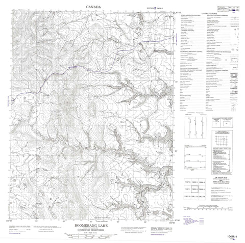 106M04 Boomerang Lake Canadian topographic map, 1:50,000 scale