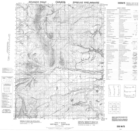 106M05 No Title Canadian topographic map, 1:50,000 scale