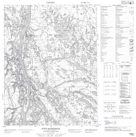 106M07 Fort Mcpherson Canadian topographic map, 1:50,000 scale