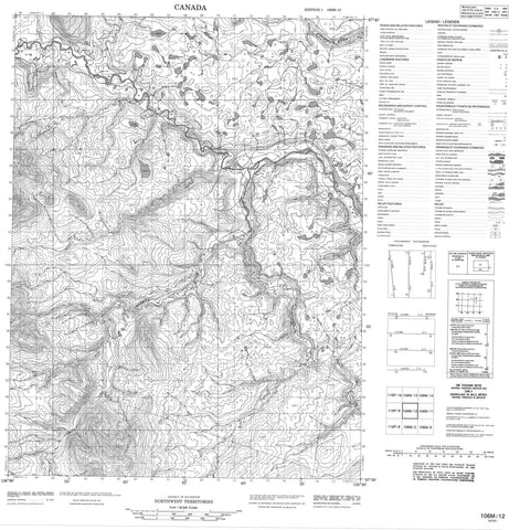 106M12 No Title Canadian topographic map, 1:50,000 scale