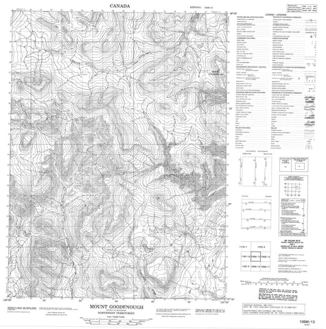 106M13 Mount Goodenough Canadian topographic map, 1:50,000 scale