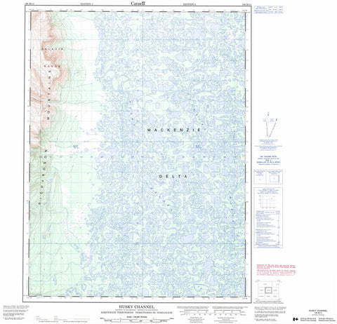 106M14 Husky Channel Canadian topographic map, 1:50,000 scale