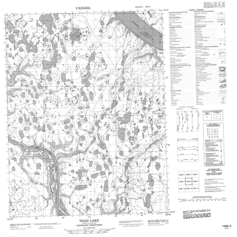 106N03 Thad Lake Canadian topographic map, 1:50,000 scale