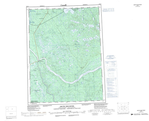 106N Arctic Red River Canadian topographic map, 1:250,000 scale